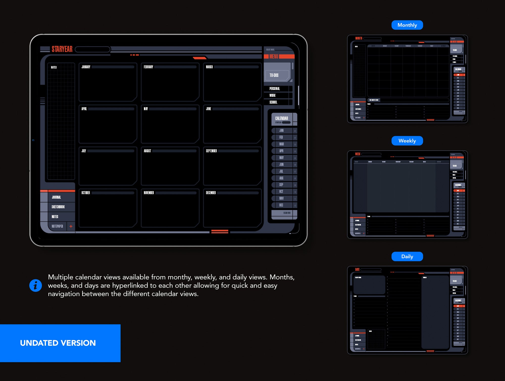 Life+ LCARS Undated Digital Planner