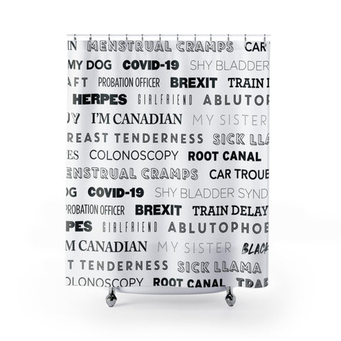 Bad Alibi Shower Curtains