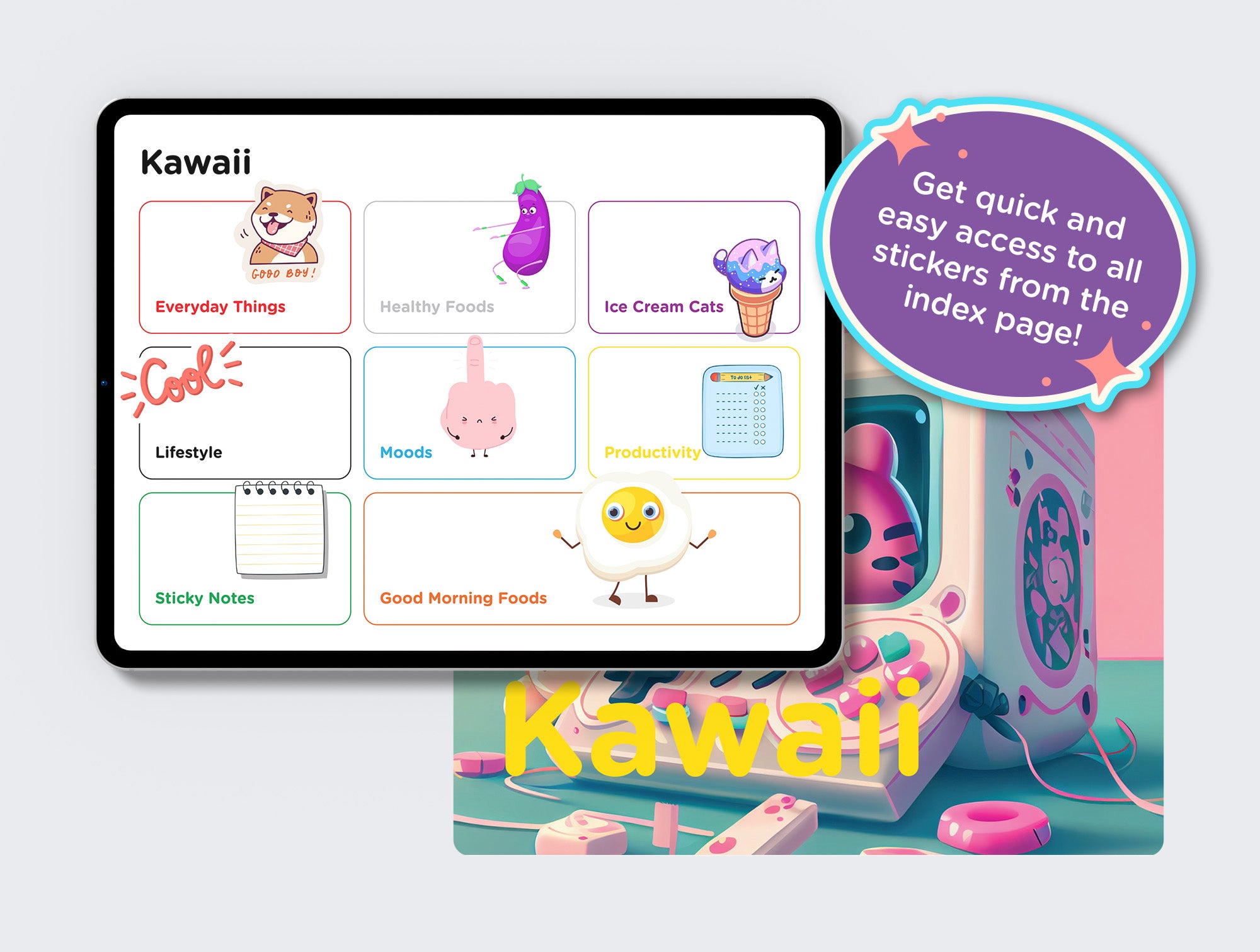 Kawaii Digital Sticker Book