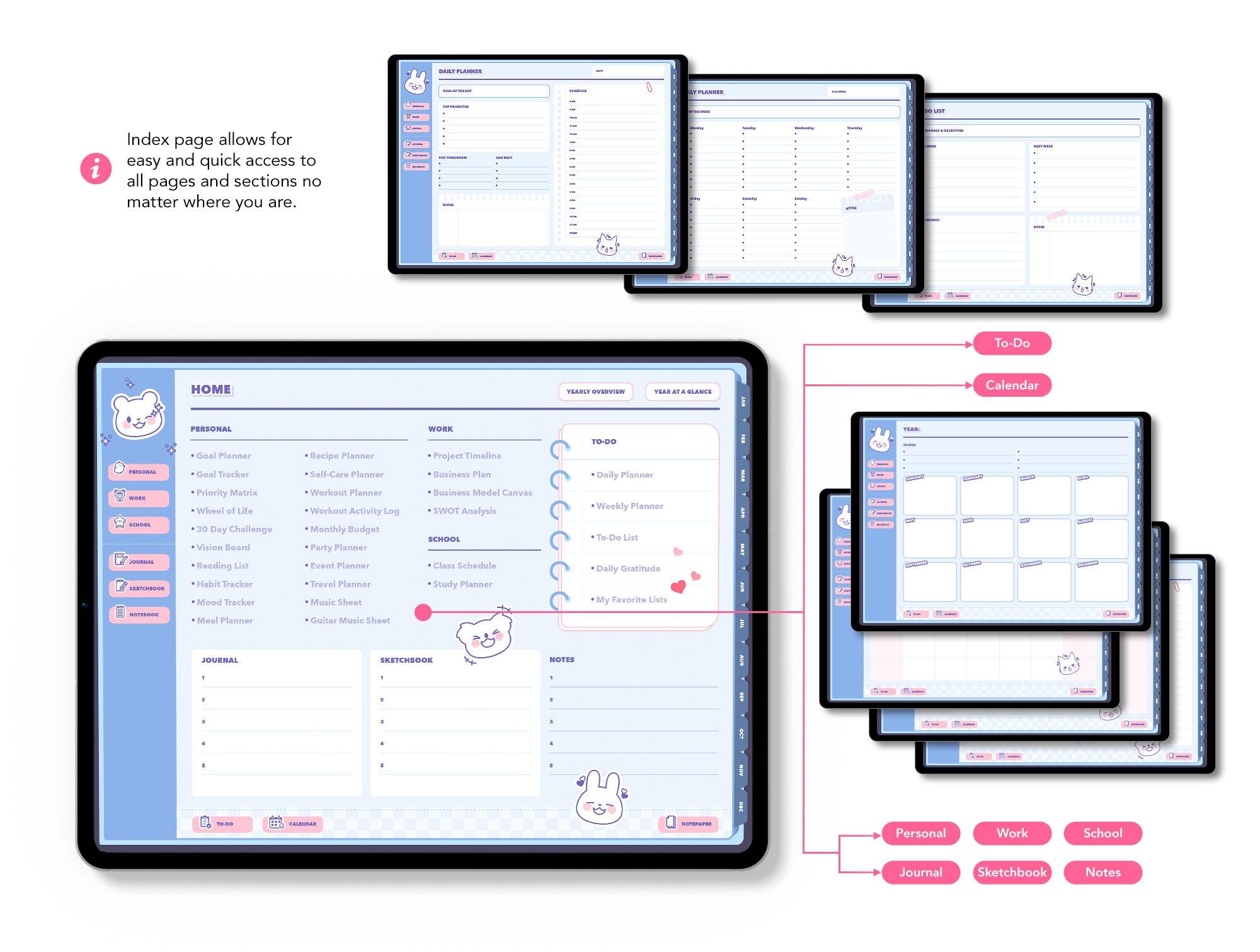 Life+ Kawaii Undated Digital Planner