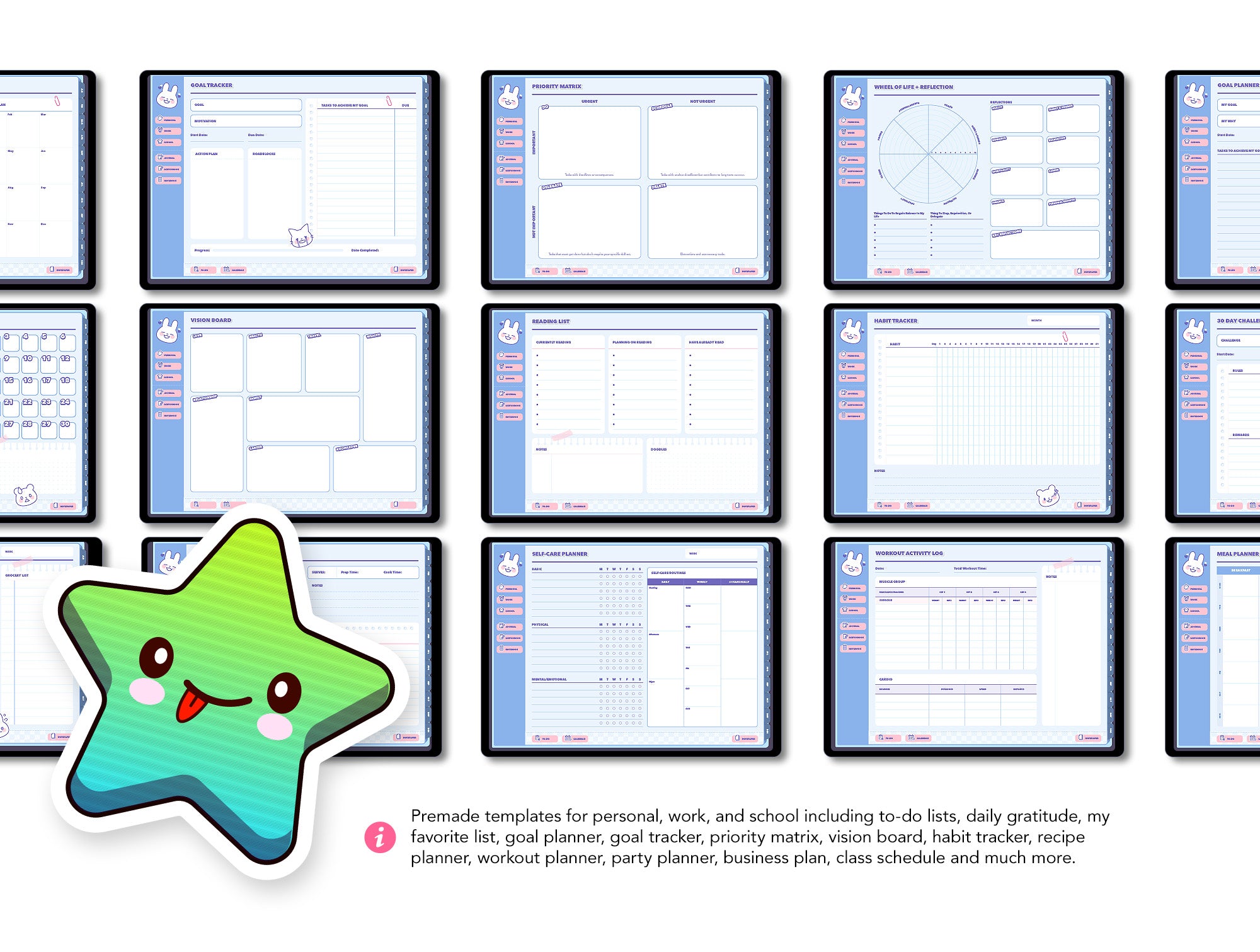 Life+ Kawaii Undated Digital Planner